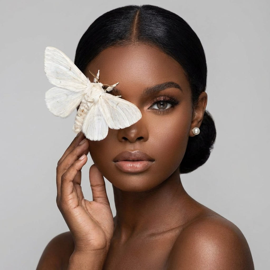 White Butterfly Studio Portrait Art