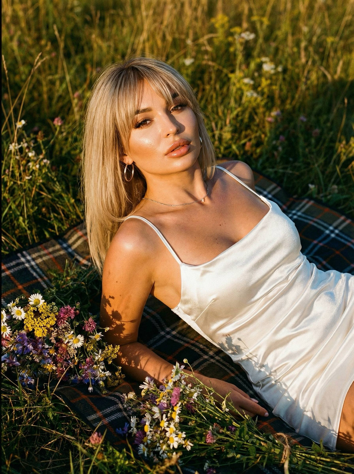Golden Hour Flower Field Muse