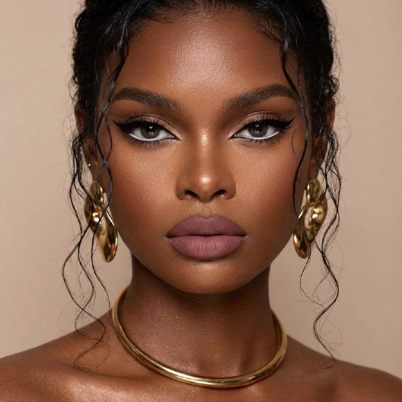 Wet Hair Gold Jewelry Beauty Portrait