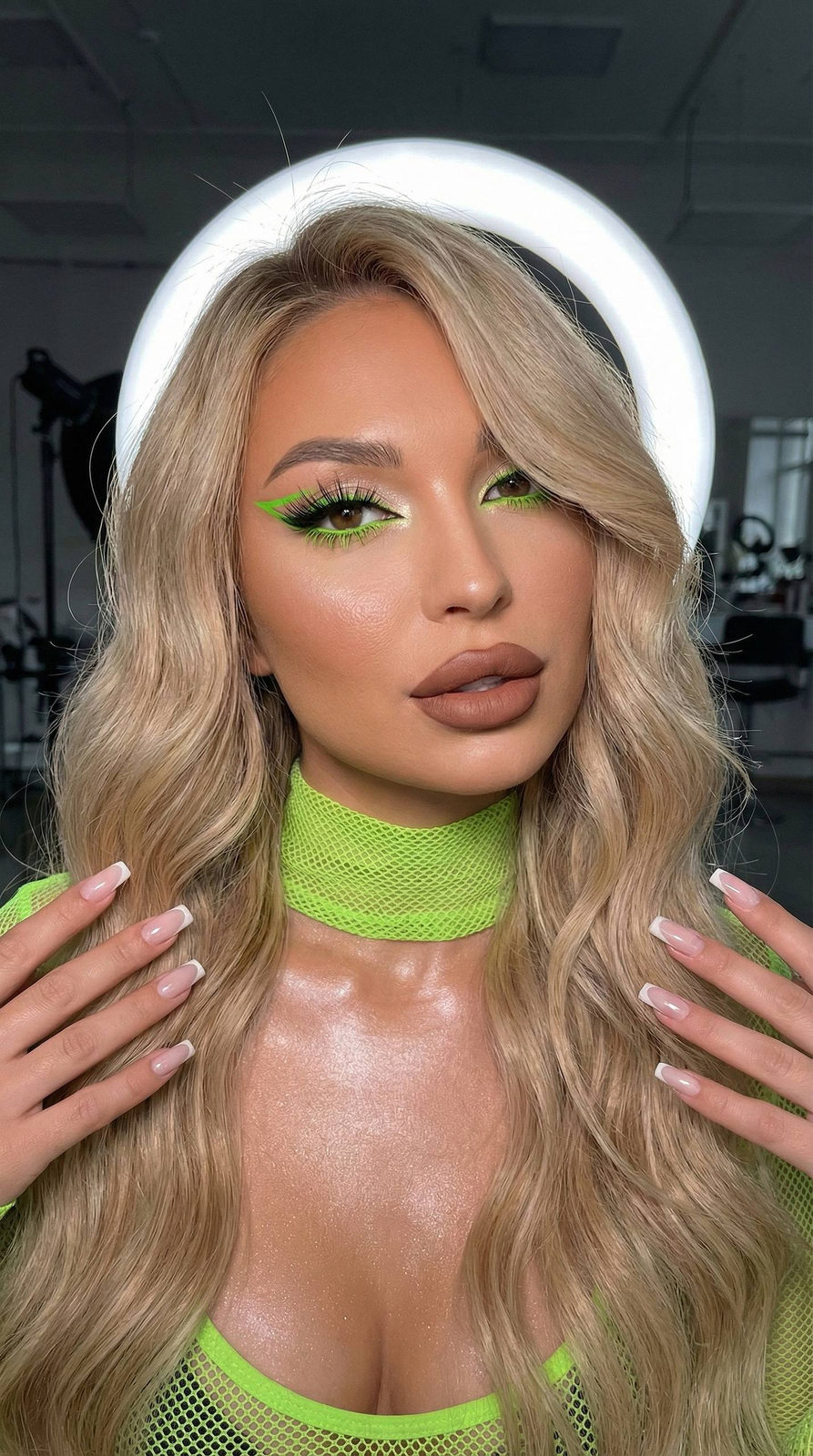 Neon Green High Fashion Beauty Close-up
