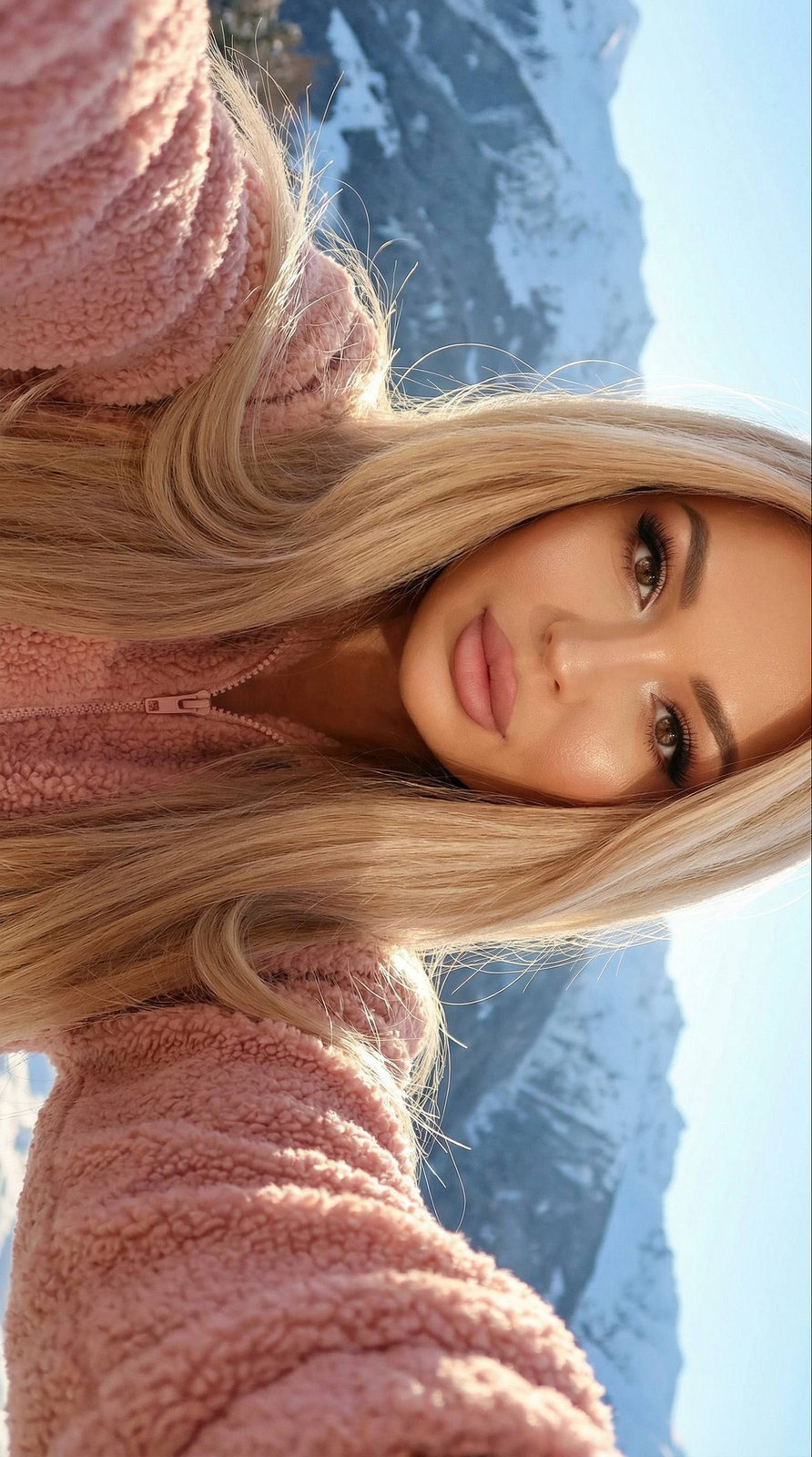 Winter Mountain Selfie Portrait