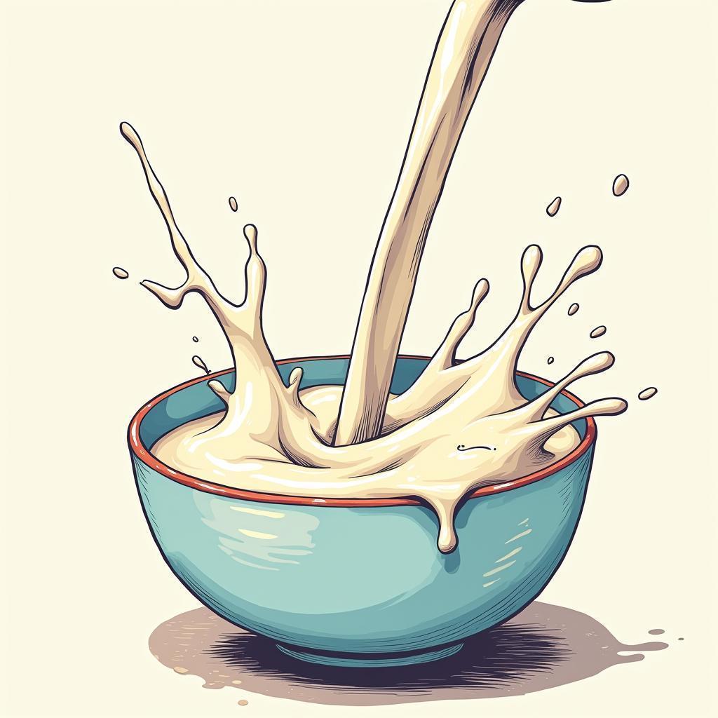 Manga Milk Splash Frozen in Dynamic Lines
