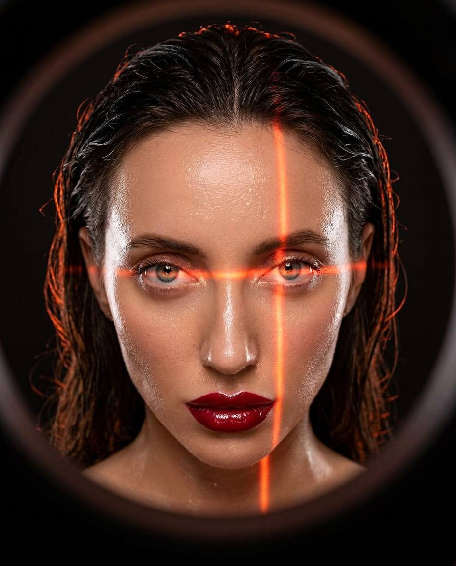 Aperture Gaze: Crimson Lips