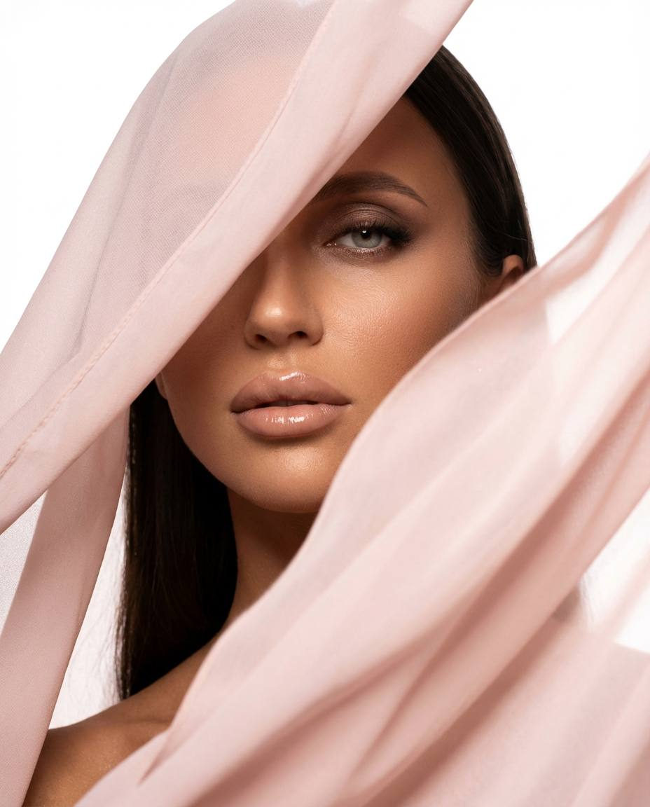 Mystery Beauty in Pink Veil