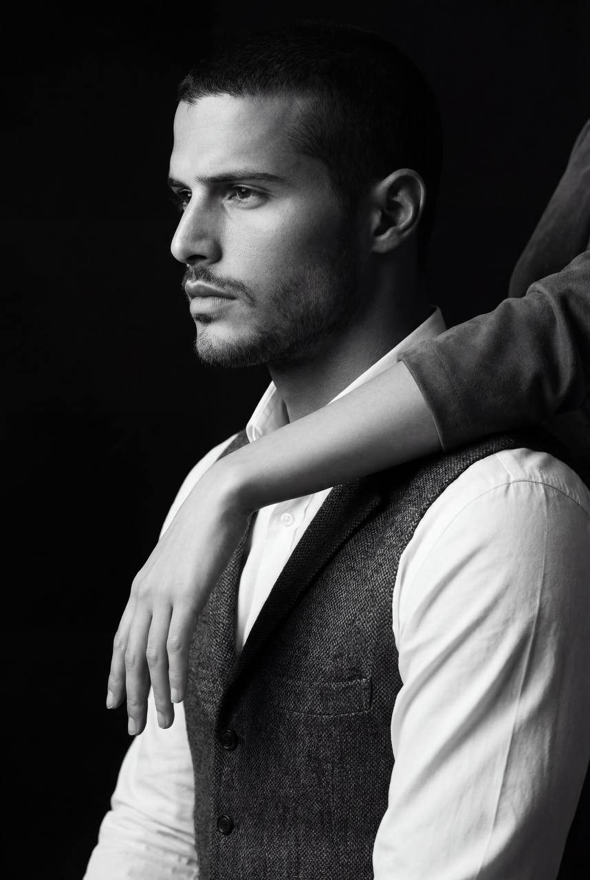 Introspective Black and White Portrait
