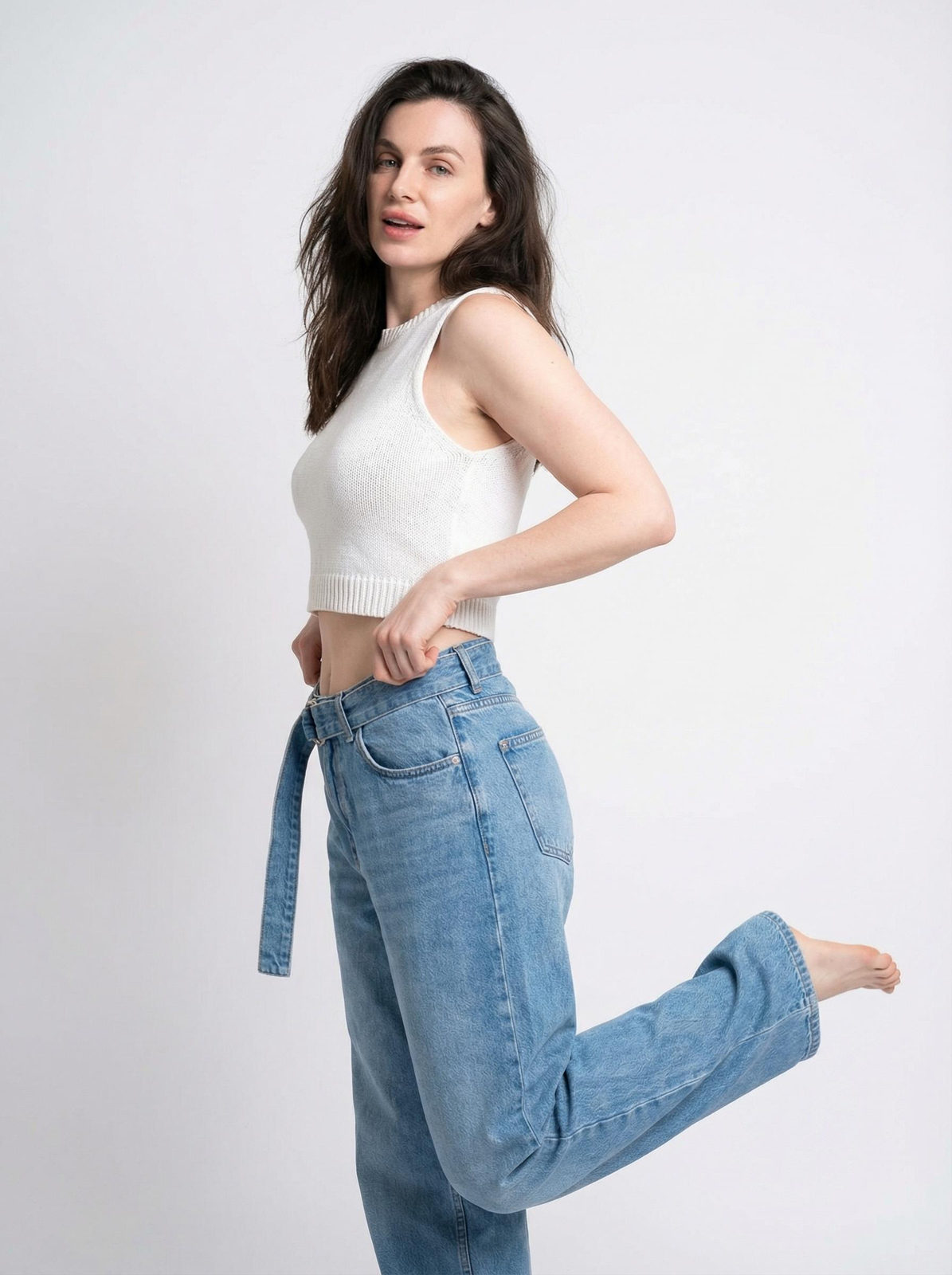 Dynamic Minimalist Fashion Portrait