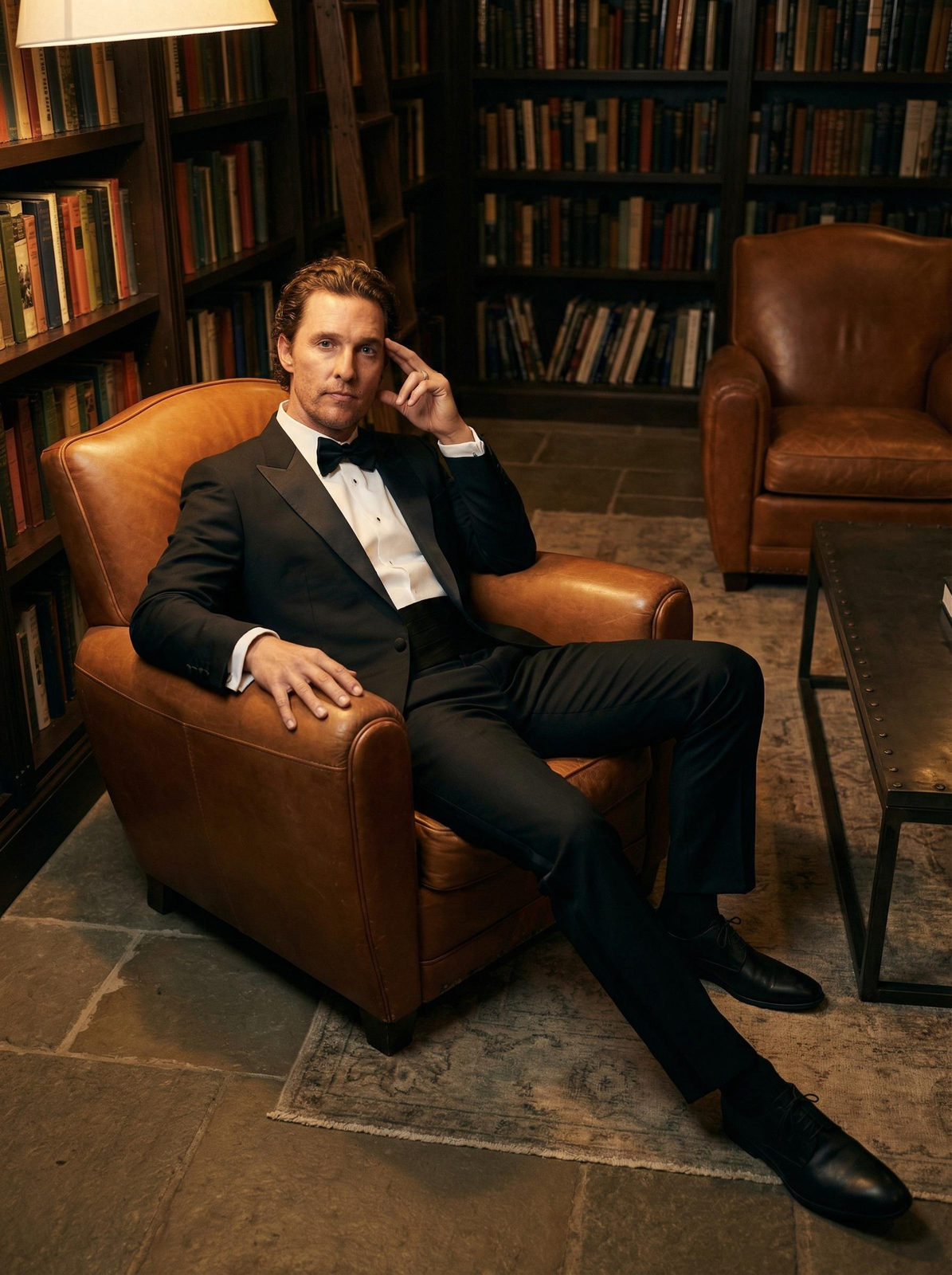 Tuxedo Gentleman in Vintage Library