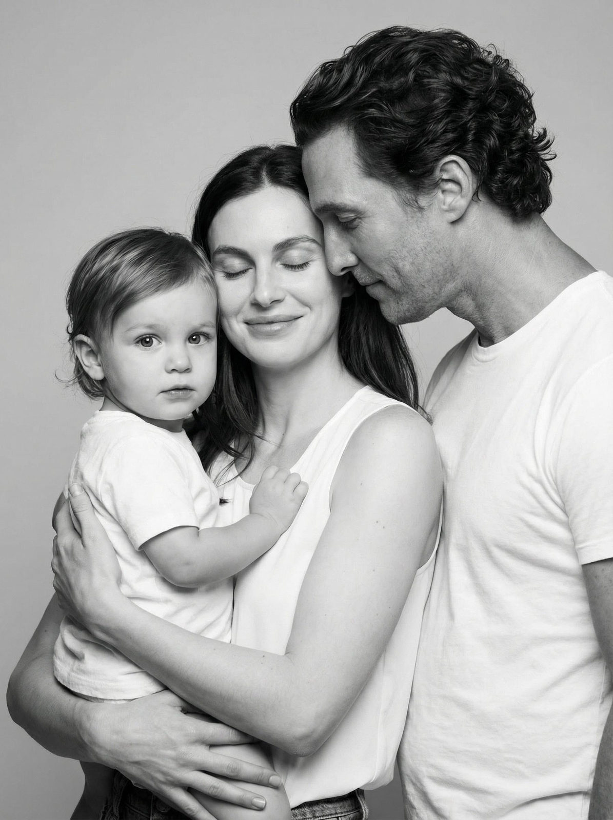 Intimate Black White Family Portrait