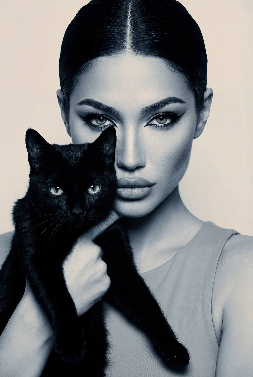 Cold Elegance: Feline Fashion Portrait