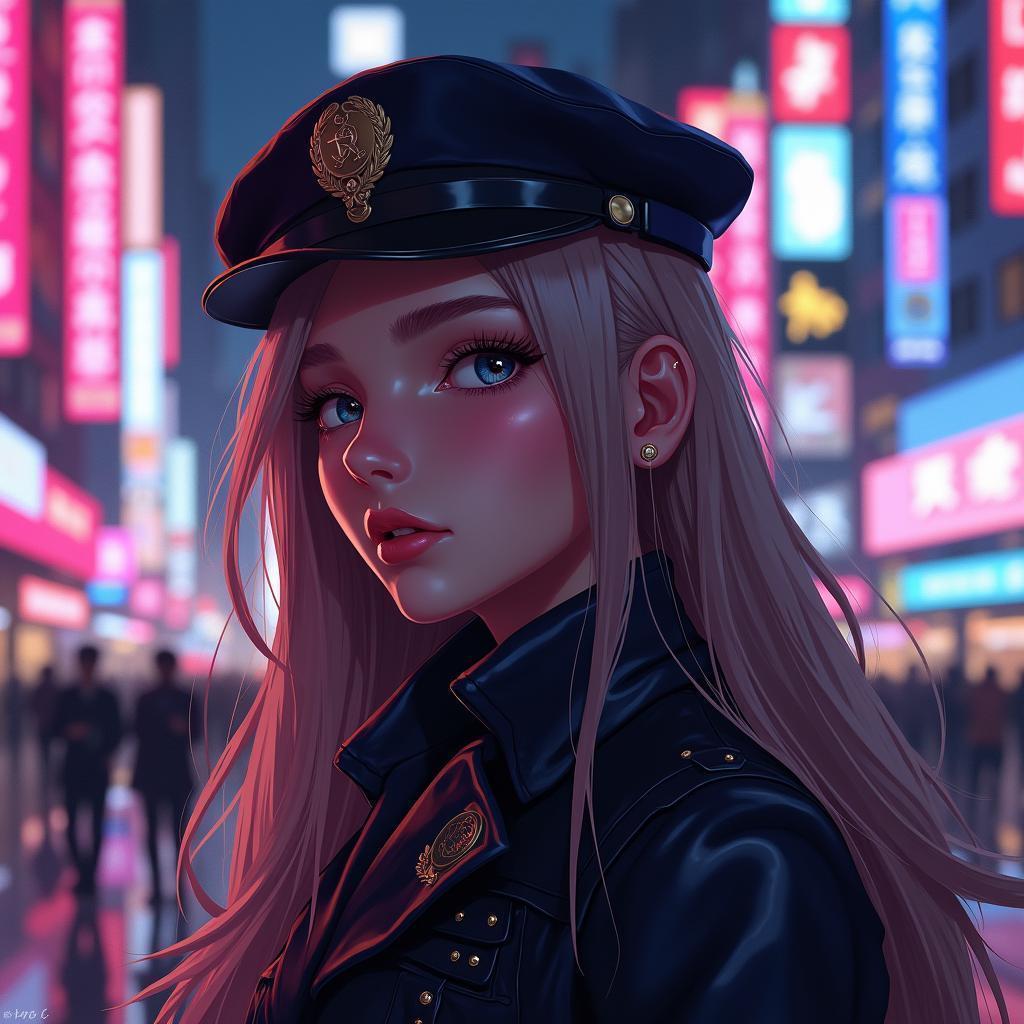 Elizabeth Olsen as Cyberpunk Anime Police Officer