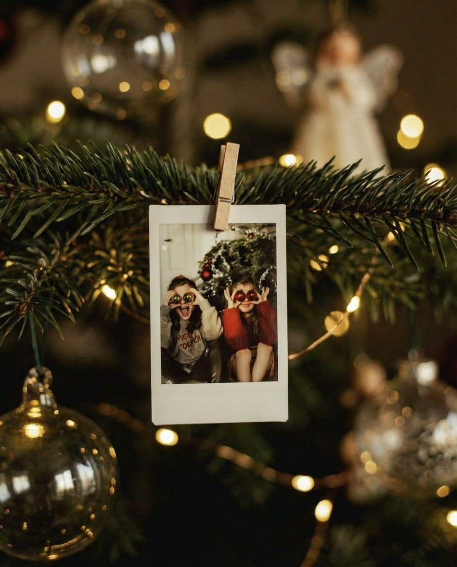 Vintage Photo on Christmas Tree