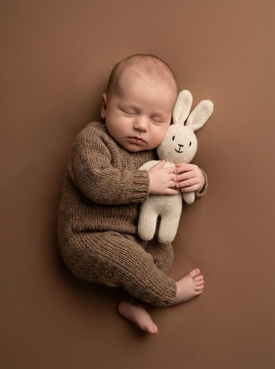 Sleeping Baby with Bunny