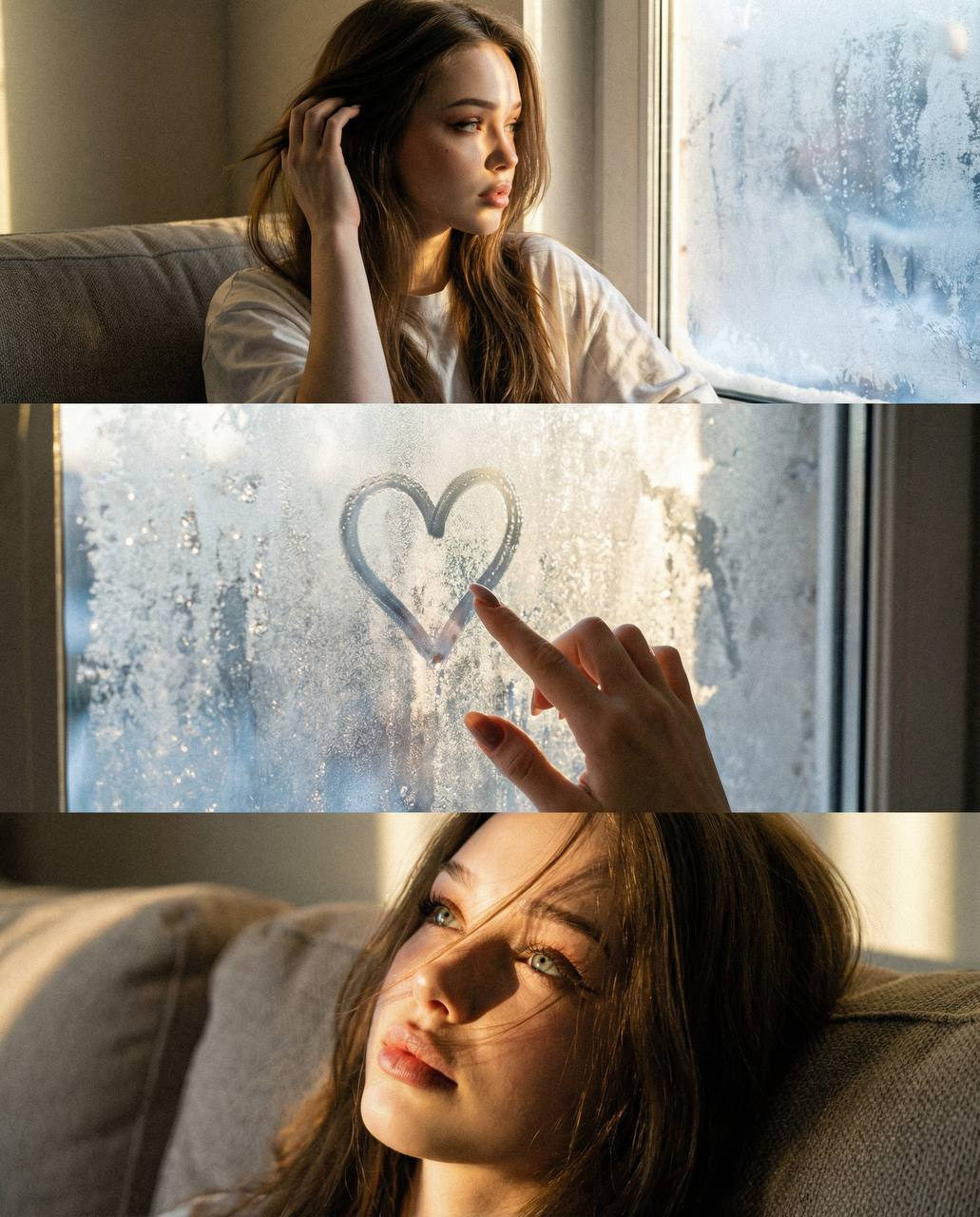 Winter Window Triptych Portrait