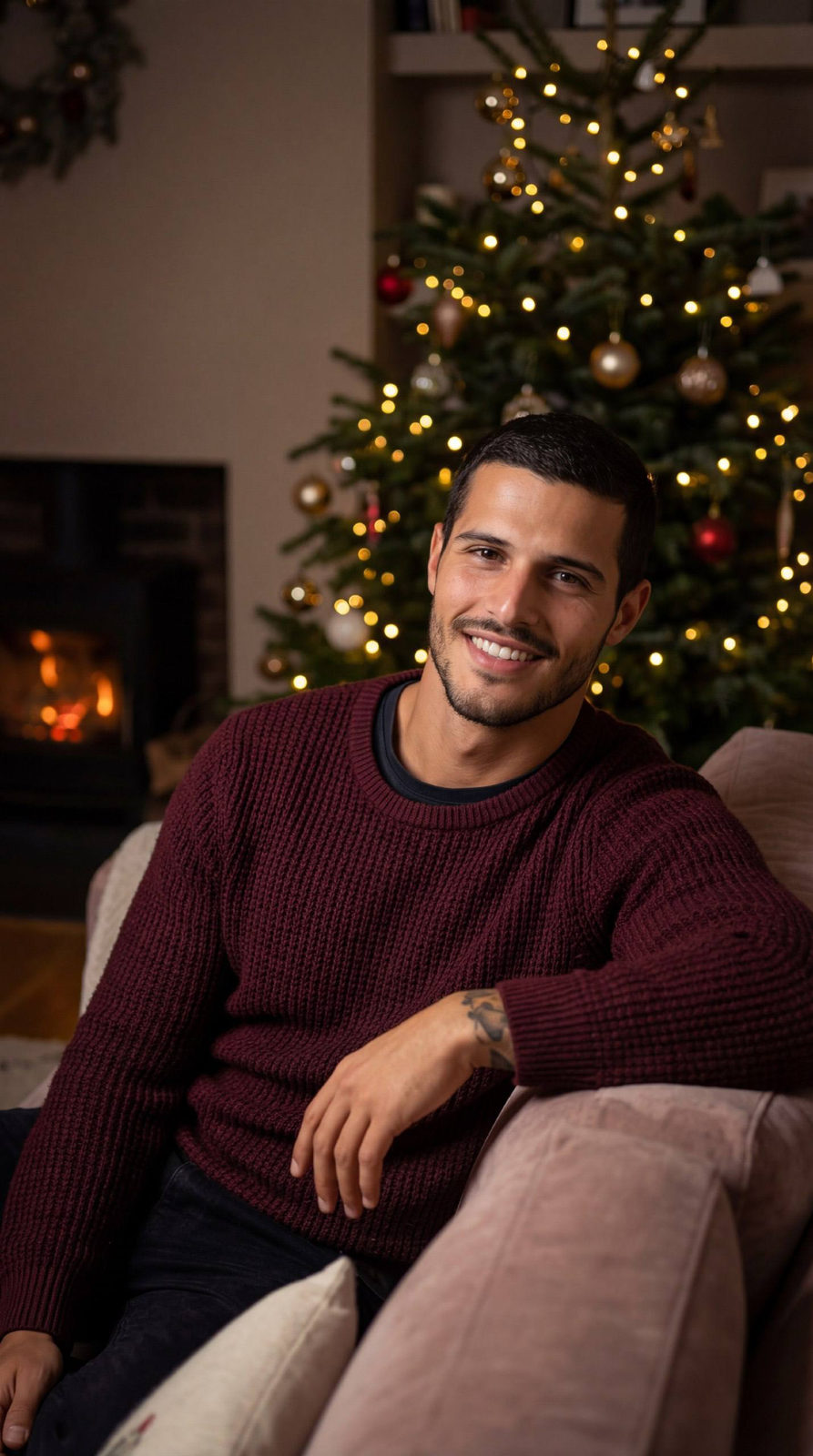 Cozy Modern Christmas Portrait