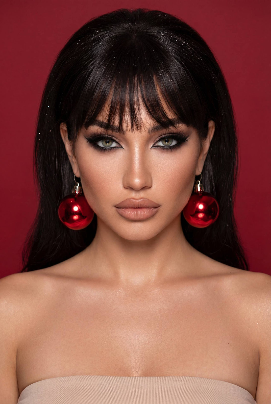 Retro Holiday Glamour Studio Portrait