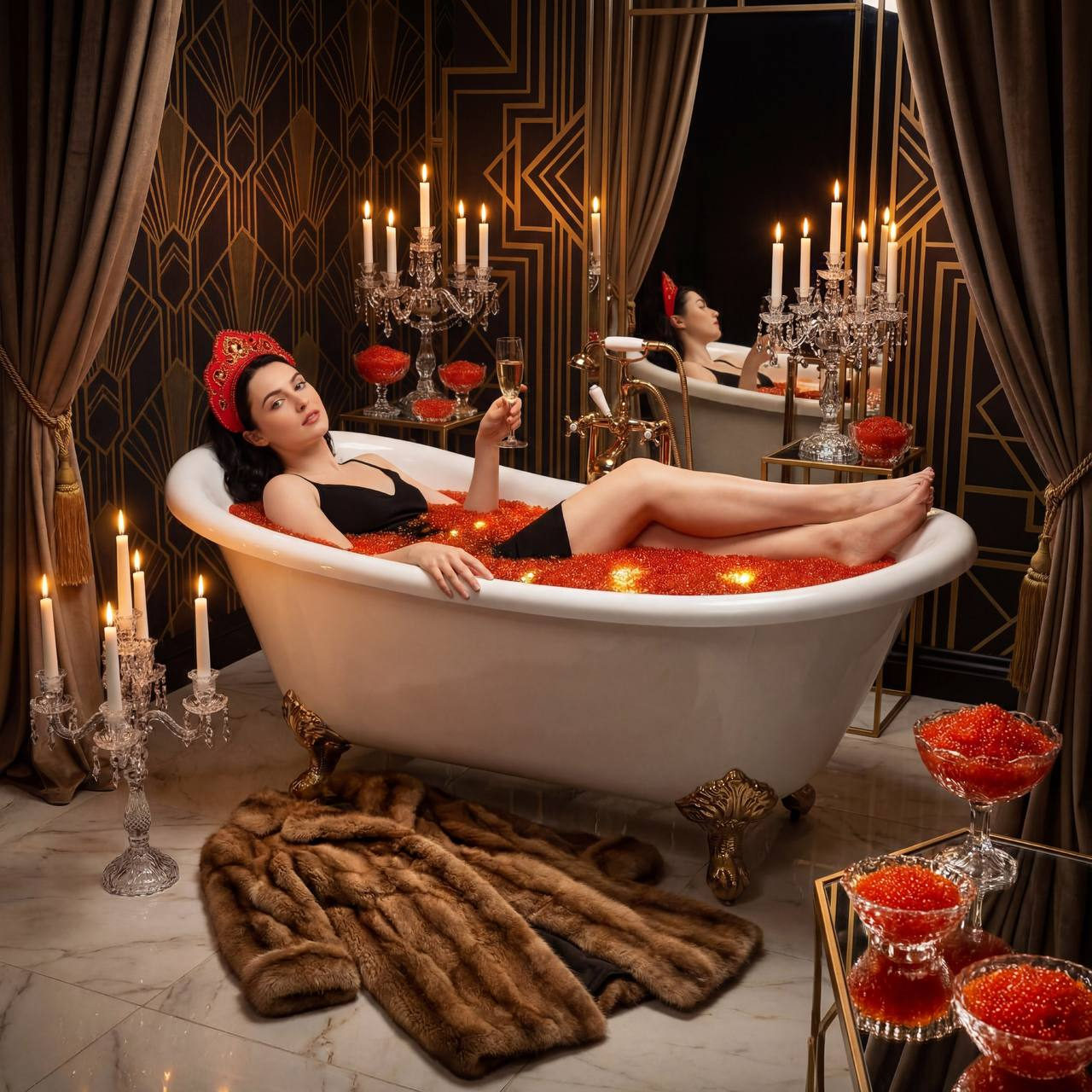 Luxury Caviar Bathtub Art Deco