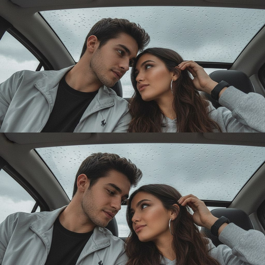 Cozy Car Couple Rainy Day