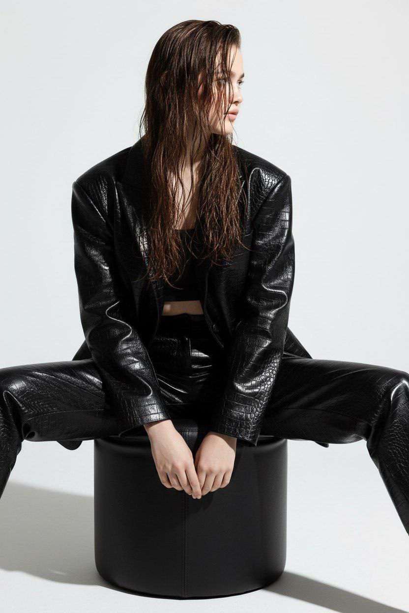 Glossy Leather Editorial Fashion Shoot