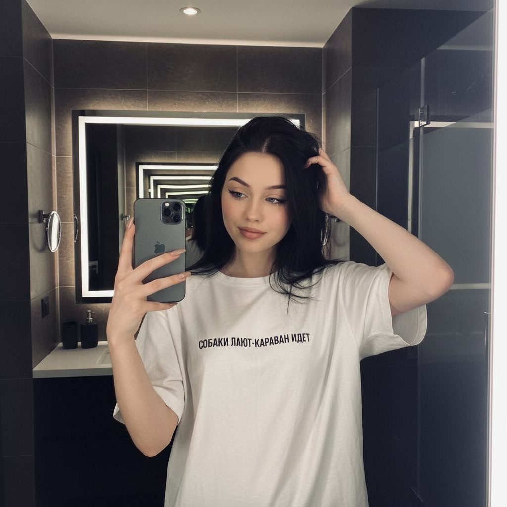 Cozy Bathroom Mirror Selfie