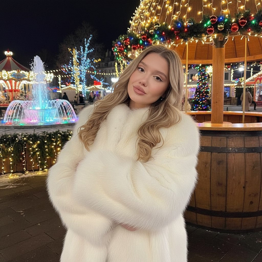 Winter Night Christmas Bar Girl