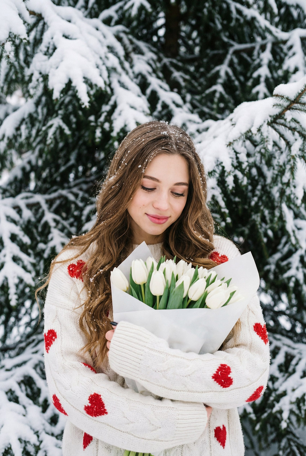 Winter Tulip Girl Portrait