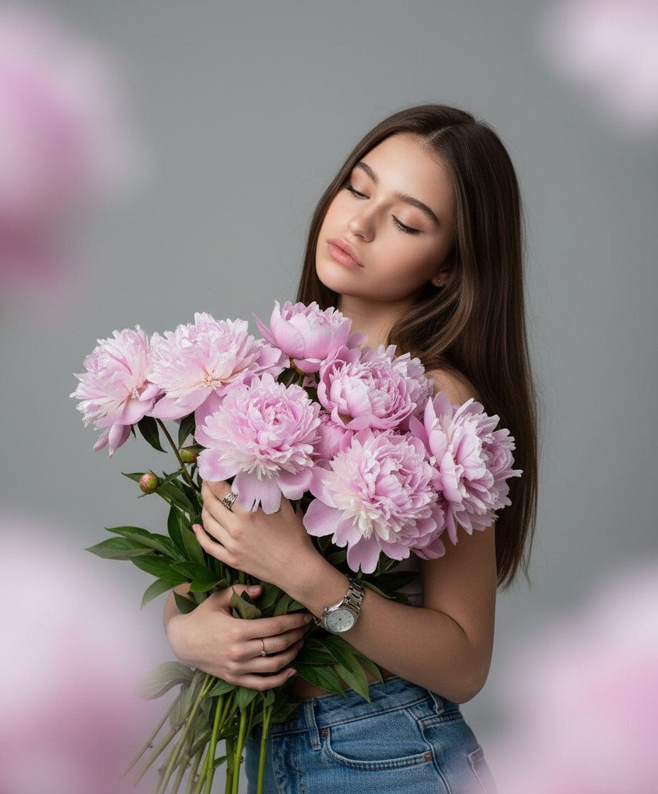 Pink Peonies and Contemplative Beauty