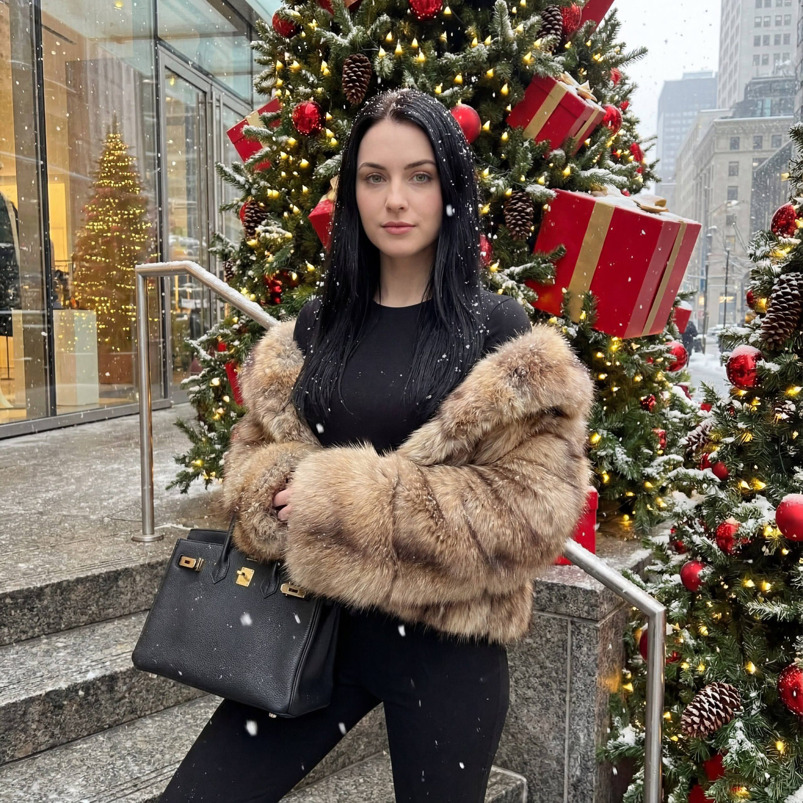 Snowy Christmas Street Style Chic