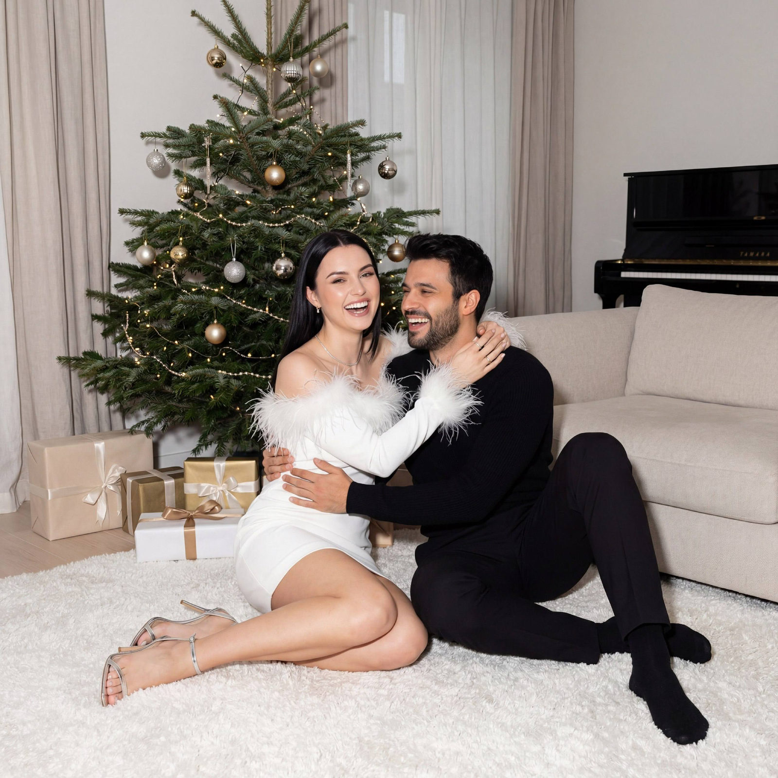Cozy Christmas Couple Celebration