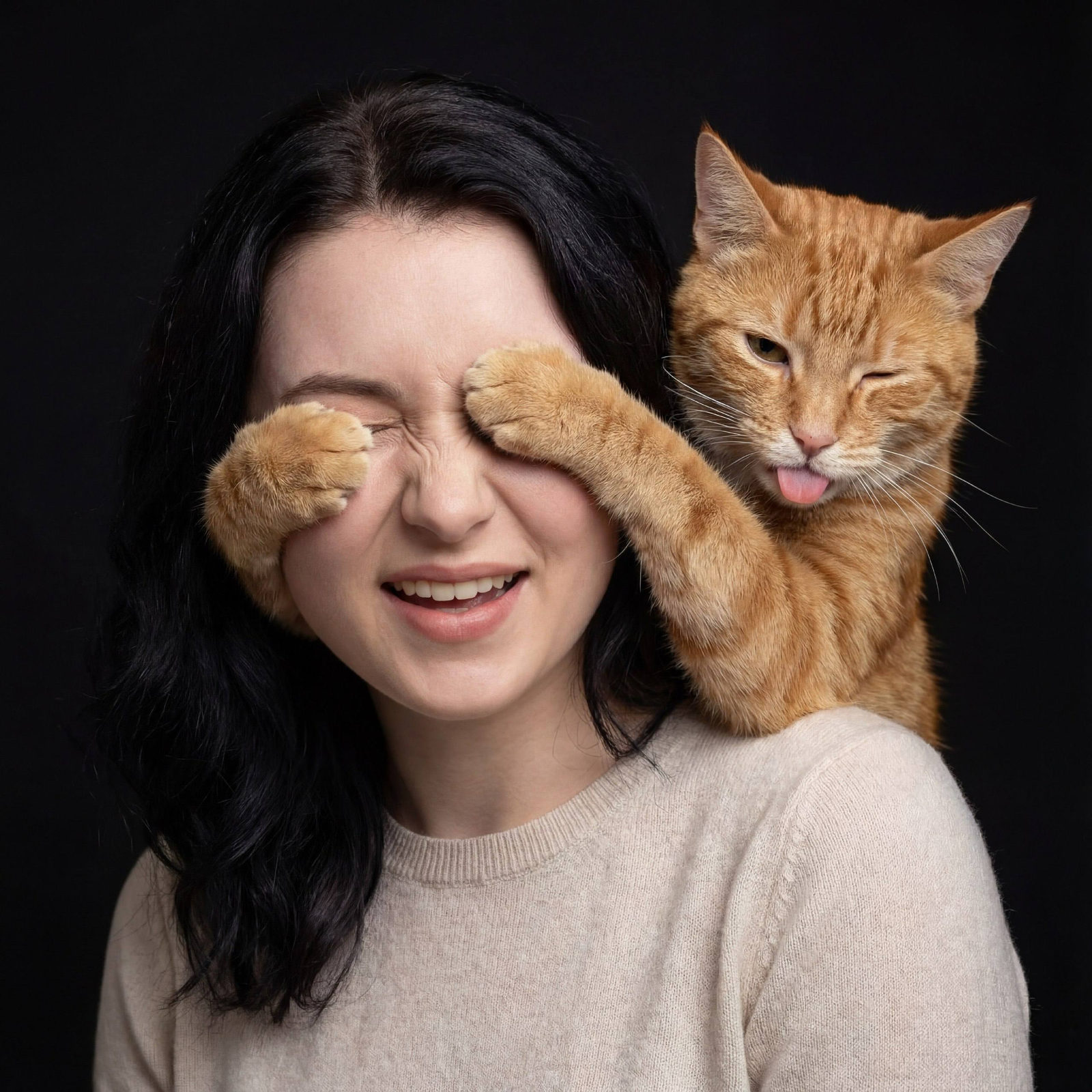 Peekaboo Cat Steals Portrait