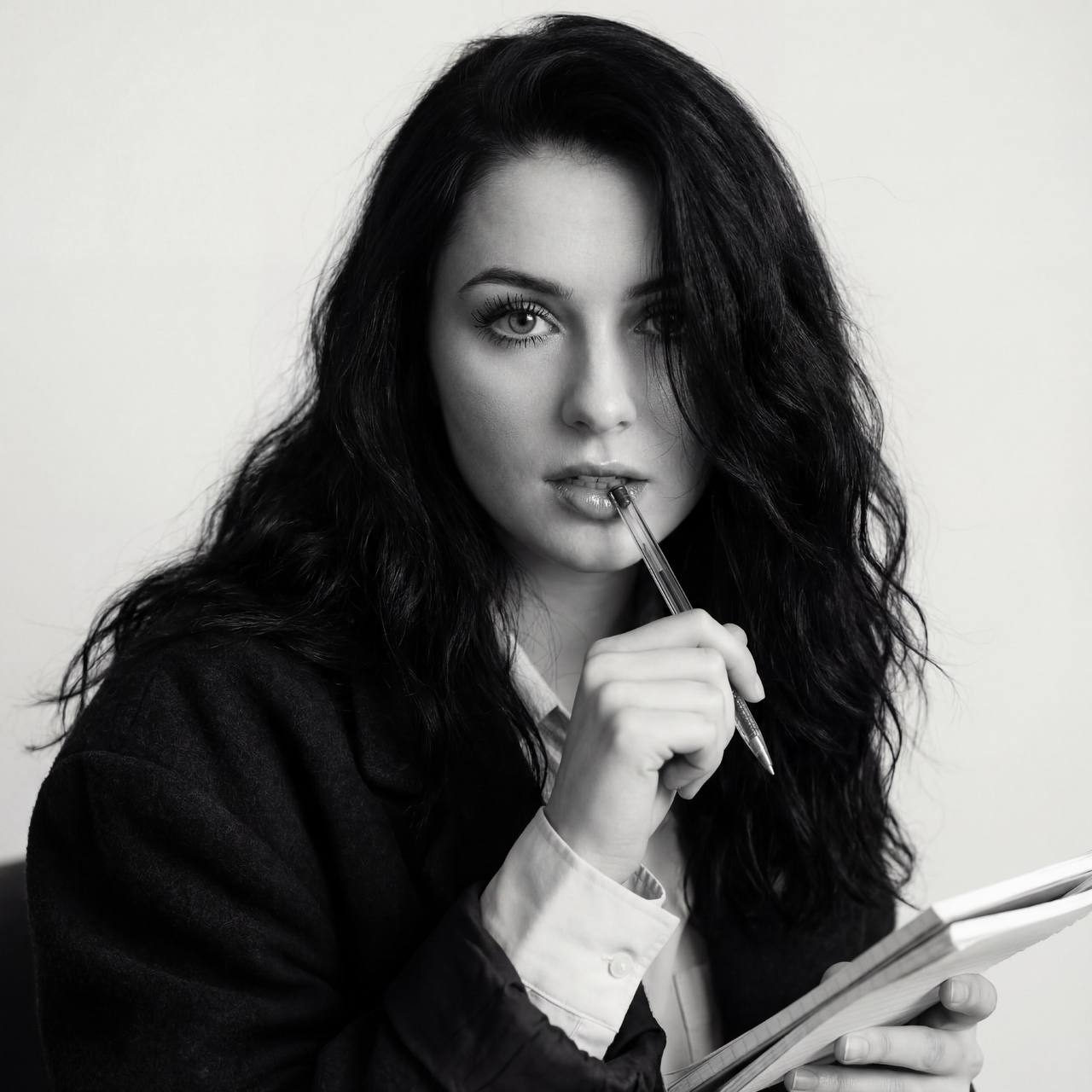 Mysterious Black and White Portrait
