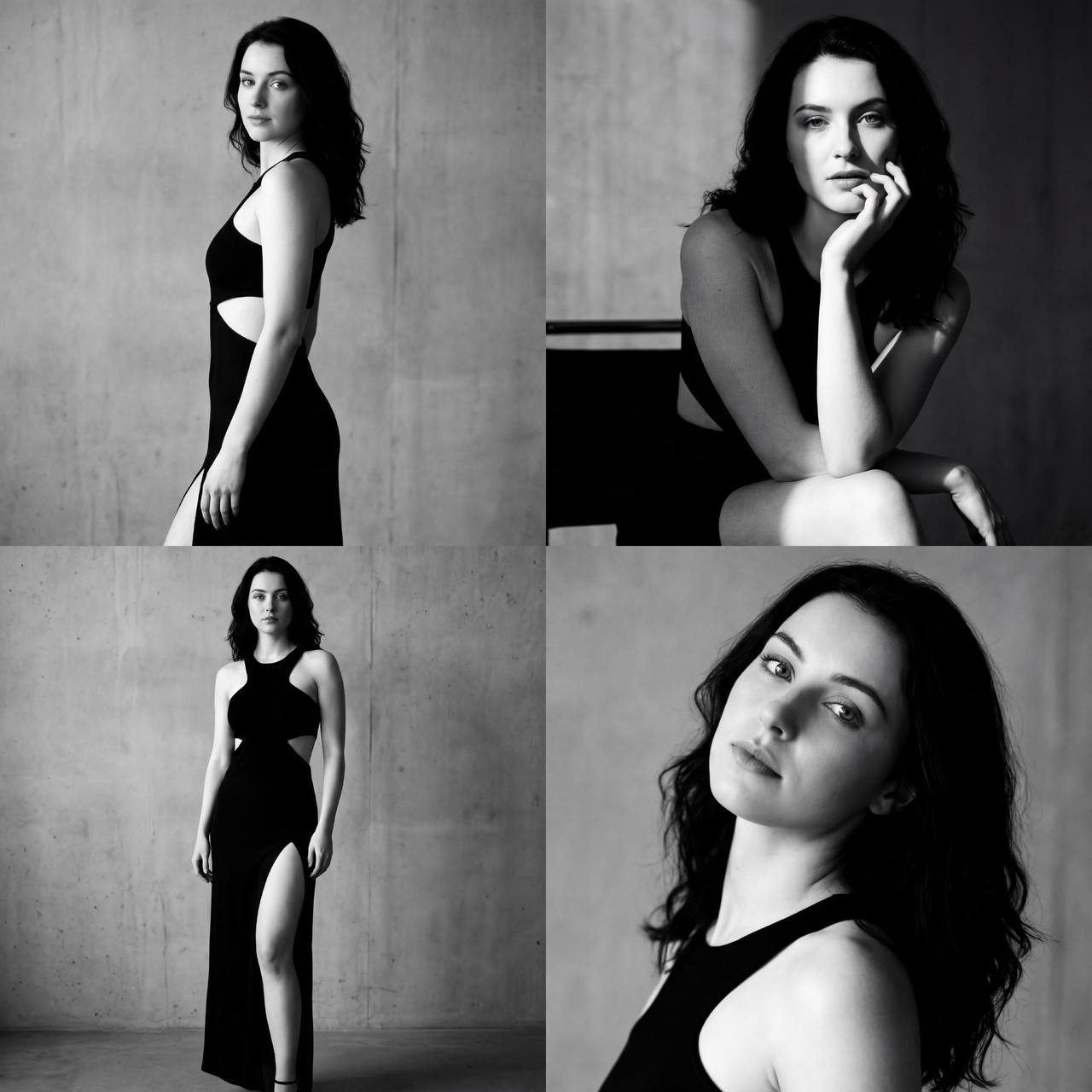 Black White Fashion Portrait Collage