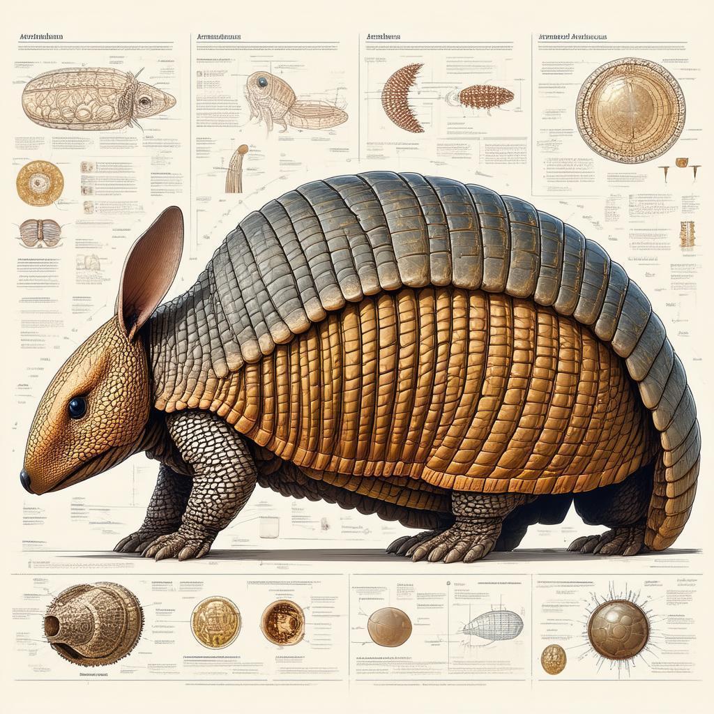 Armored Armadillo as Scientific Anatomy Plate