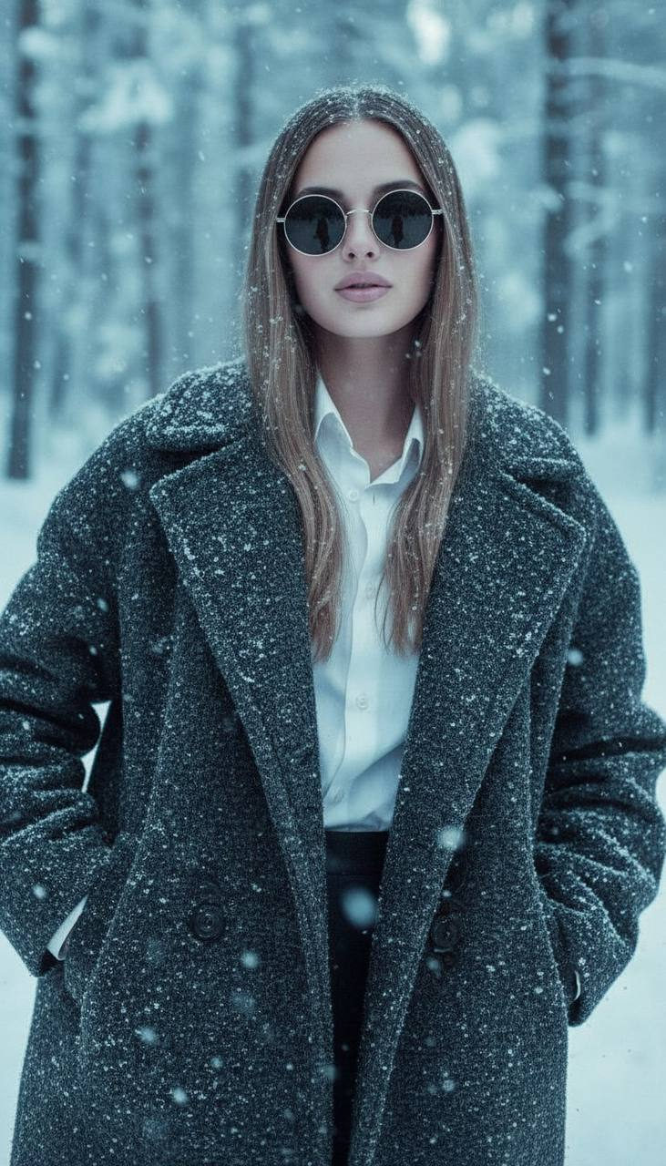 Winter Fashion Portrait in Snow