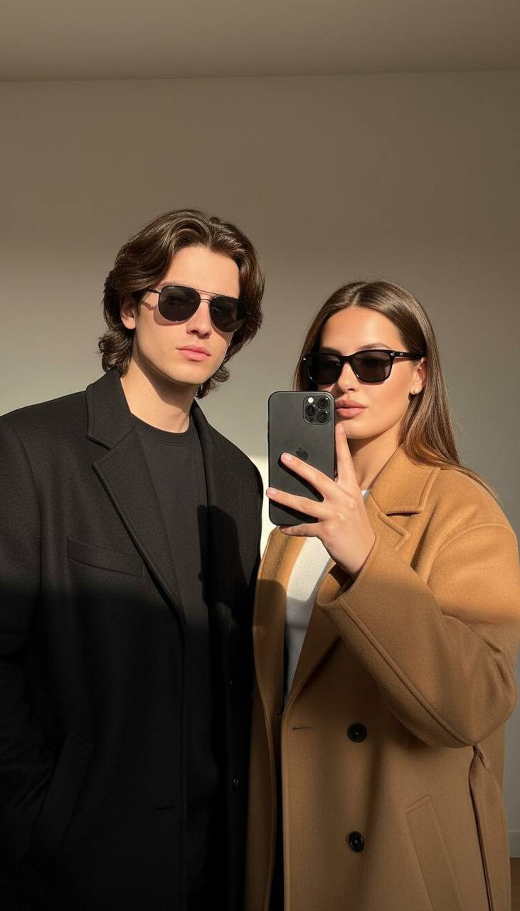 Stylish Couple Selfie Moment