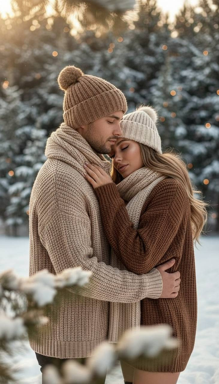 Ultra Realistic Winter Couple Portrait