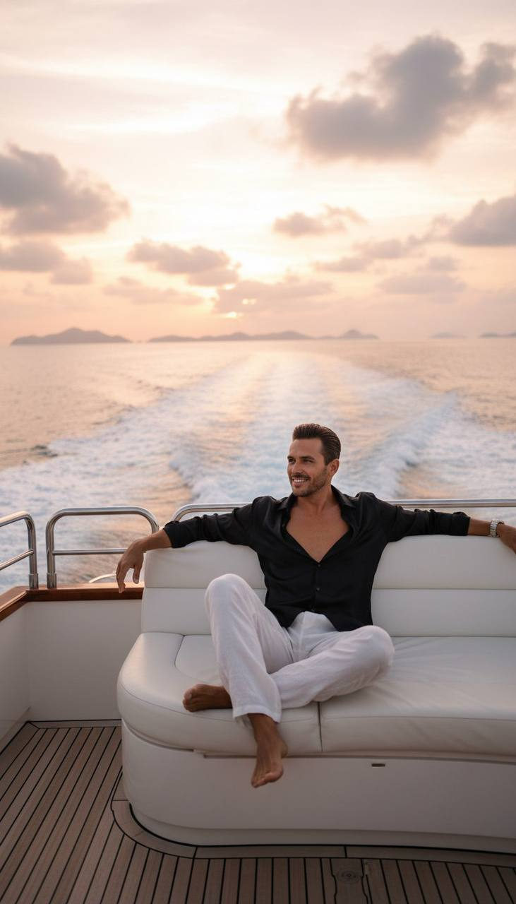 Luxury Yacht Sunset Relaxation