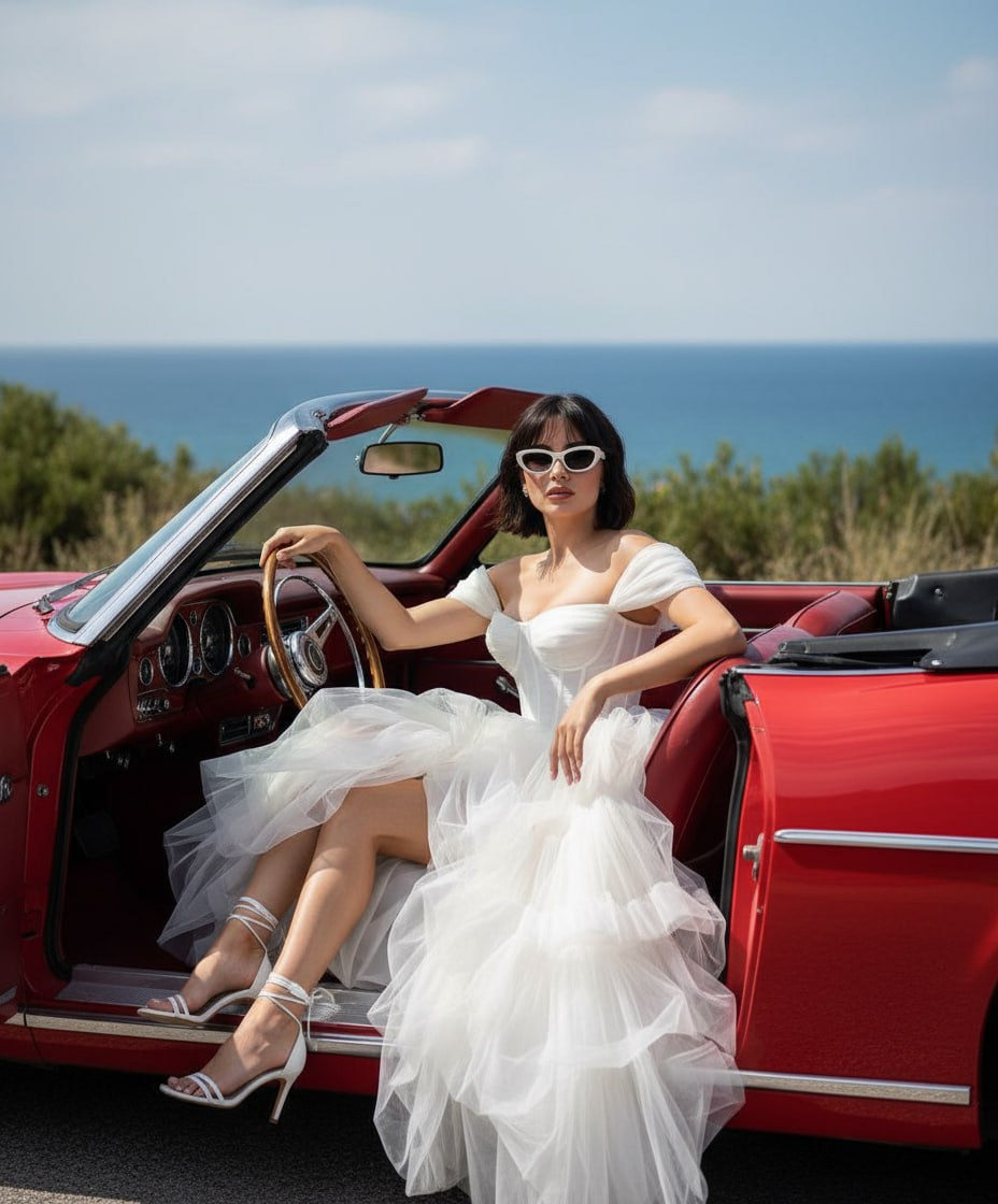 Luxury Vintage Convertible Fashion Portrait