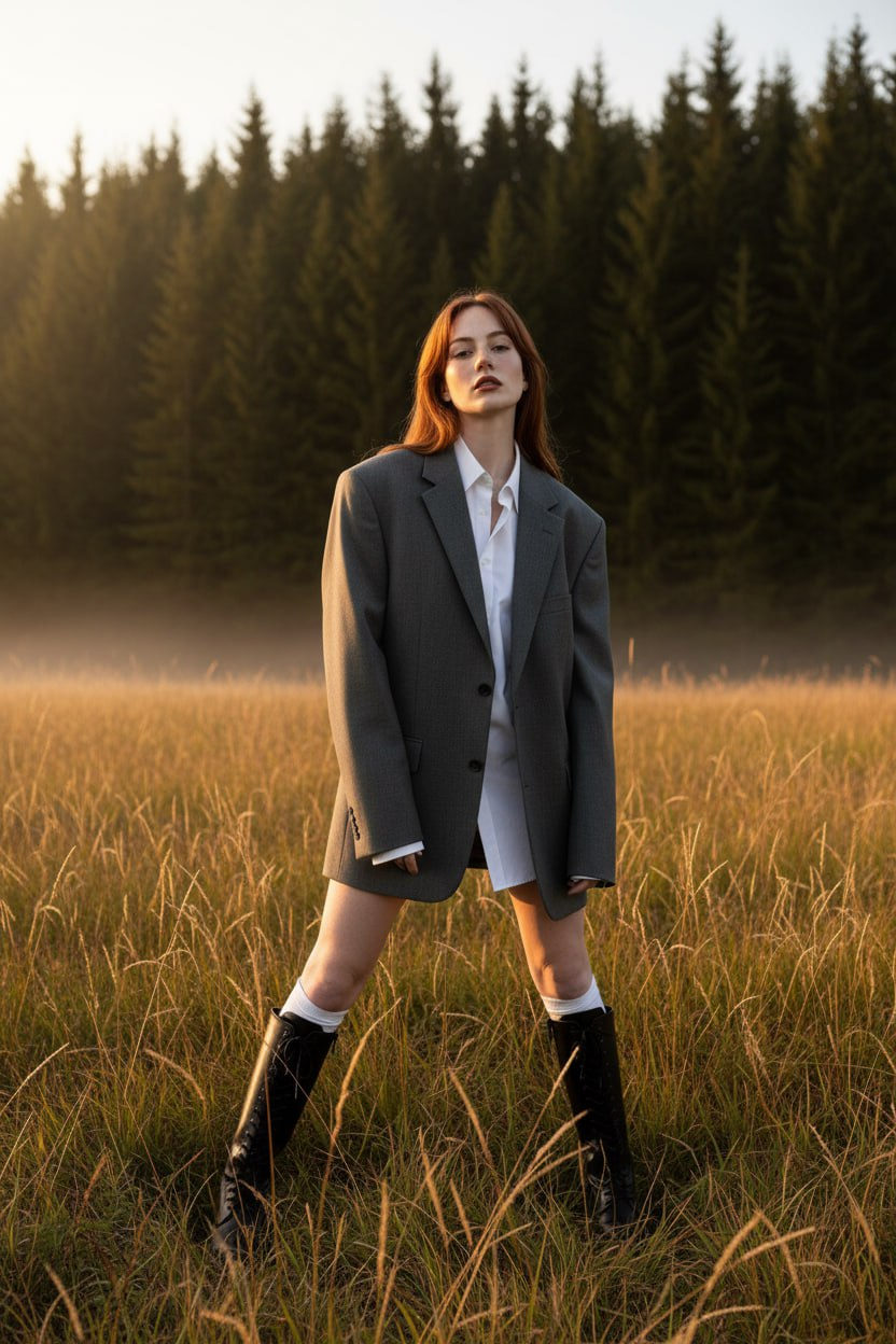Foggy Forest Blazer Fashion