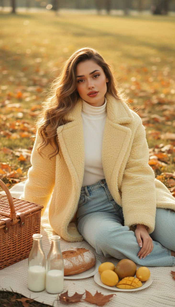 Cinematic Autumn Picnic Portrait