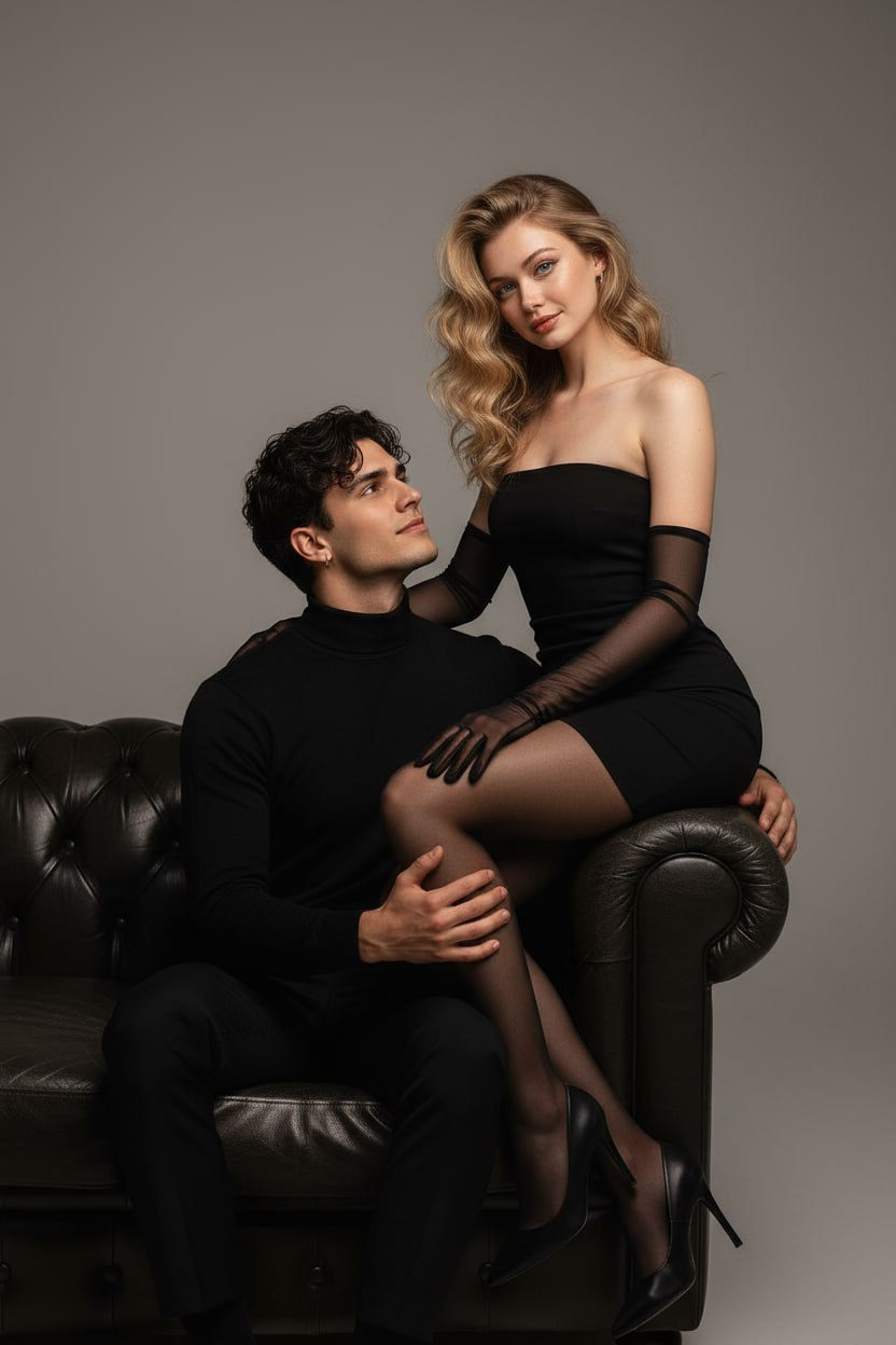 Intimate Couple Sofa Portrait