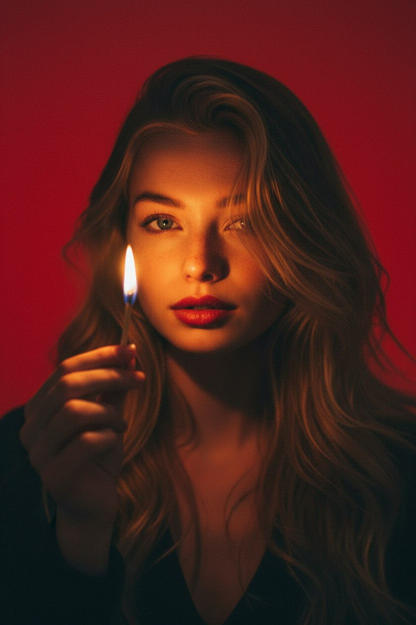 Match Flame Cinematic Portrait
