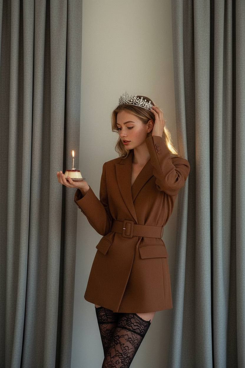 Elegant Candlelit Fashion Portrait