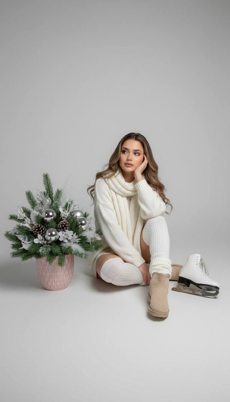 Dreamy Winter Studio Portrait
