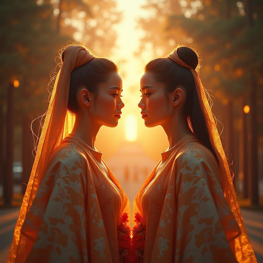 Symmetrical CineStill Dreamscape in Golden Light
