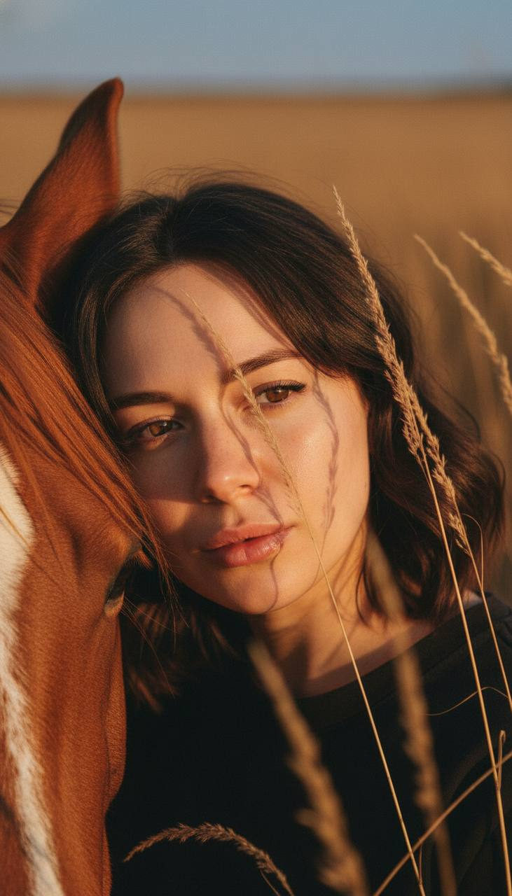 Golden Hour Bond with Horse