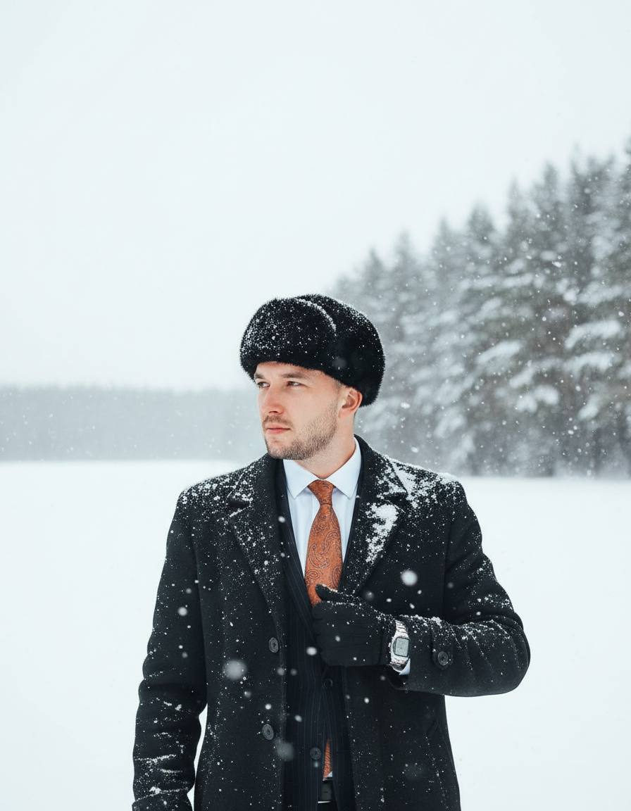 Snowfall Gentleman Portrait