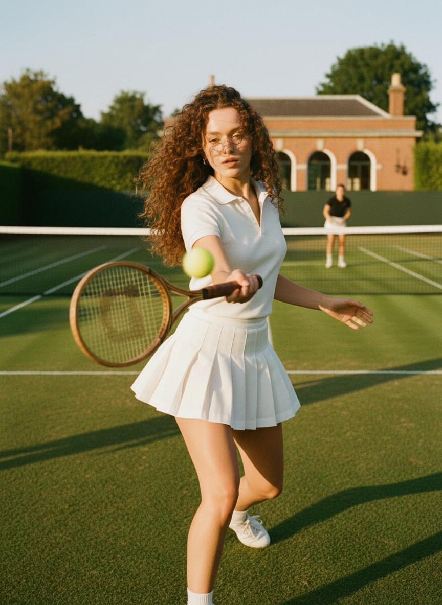 Golden Hour Tennis Vintage Elegance