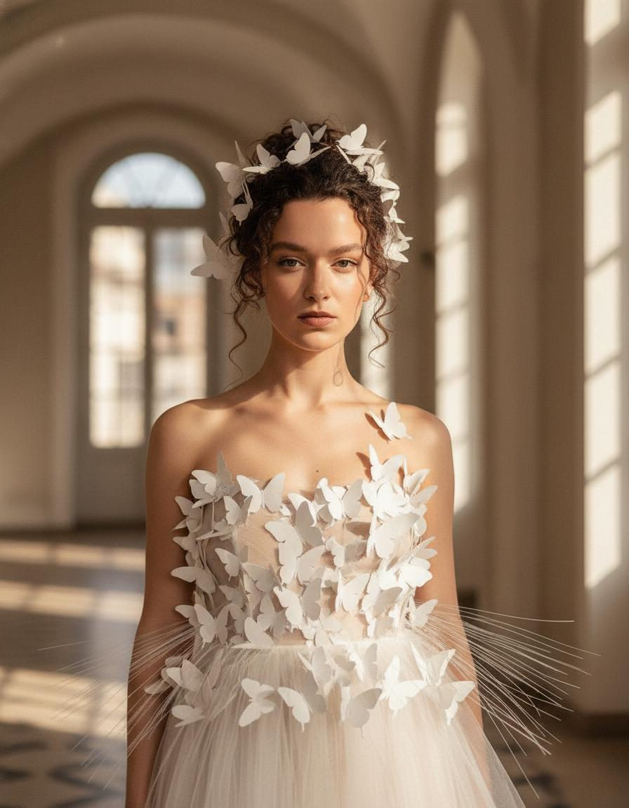 Butterfly Muse: Ethereal Fashion Portrait