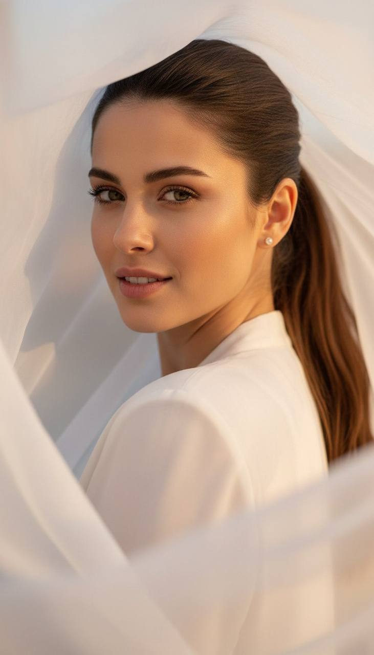 Dreamy White Fabric Portrait