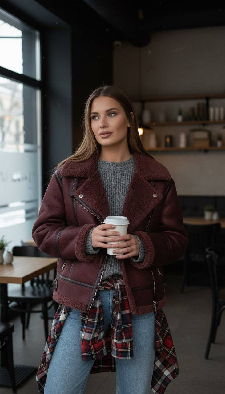 Cozy Winter Cafe Portrait Shot